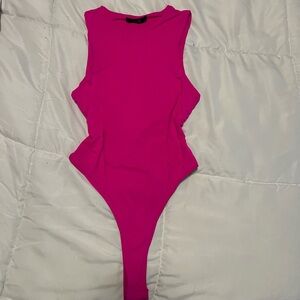 SHEIN Pink Bodysuit Sleeveless High Neck